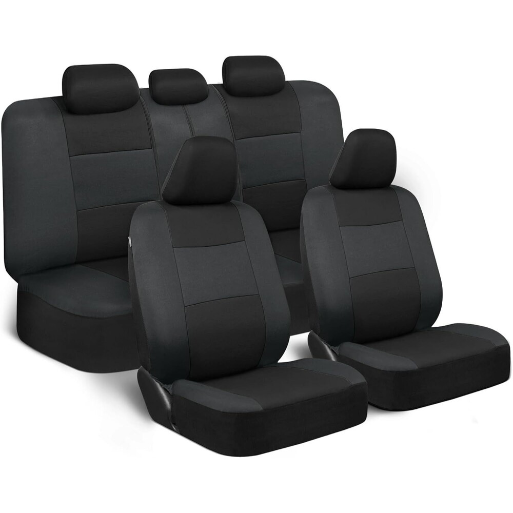 BDK PolyPro Car Seat Covers Full Set Reverse Charcoal Open Box